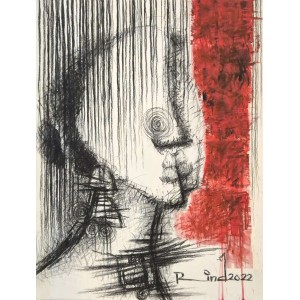 A. S. Rind, 22 x 28 Inch, Mixed Media On Paper, Figurative Painting, AC-ASR-761